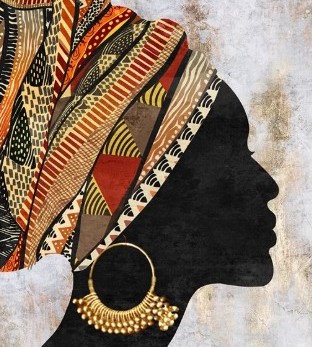 African Woman Side Face Painting - Image 2