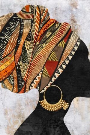 African Woman Side Face Painting